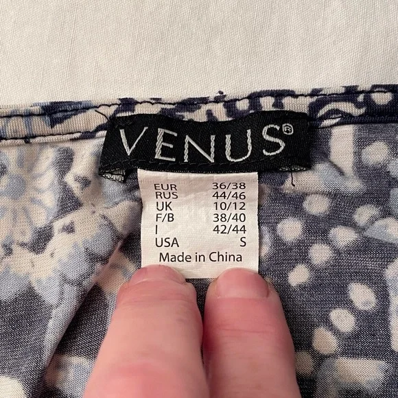 Venus Long Sleeve Dress Size S Blue Floral - Picture 9 of 11